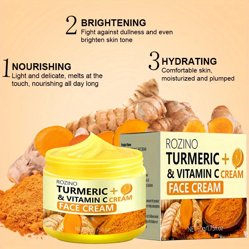 Turmeric Face Cream — Instant Firming, Brightening & Hydrating Moisturiser (50g)