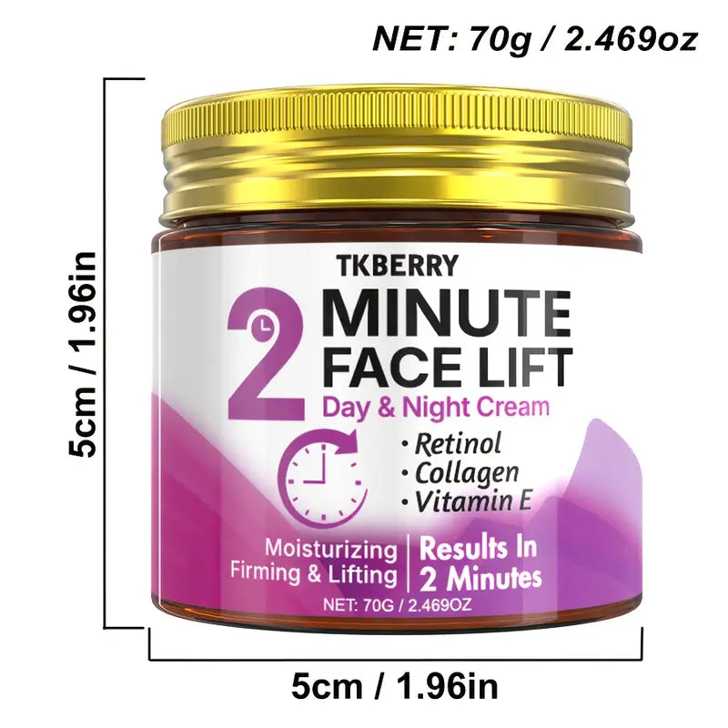 2-Minute Face Lift Day & Night Cream — Collagen, Retinol & Turmeric (50g)