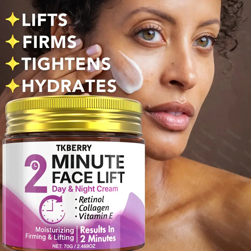 2-Minute Face Lift Day & Night Cream — Collagen, Retinol & Turmeric (50g)